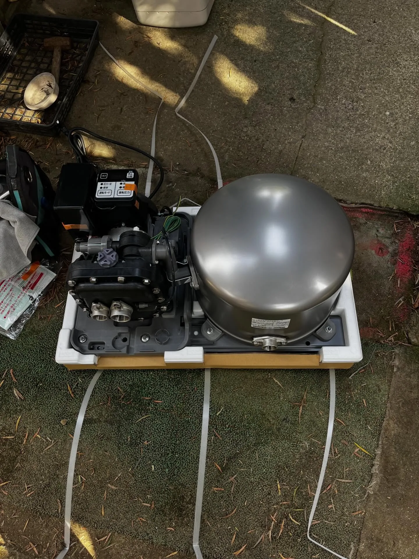 井戸ポンプ交換 作業中